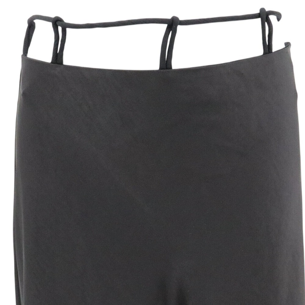Rachel Gilbert Ryder Black Satin Cutout Tie Waist Maxi Evening Skirt Size 6 - Picture 4 of 9